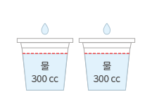 복용 전 물을 두 컵 마십니다.